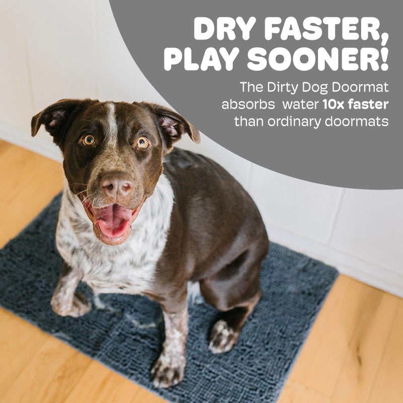 Dog Gone Smart Dirty Dog Doormat - Fast Drying Rug with Super Gripper Backing for Clean Floors - Super Absorbent and Machine Washable Mat for Muddy Paws - Black Hue - Image 2